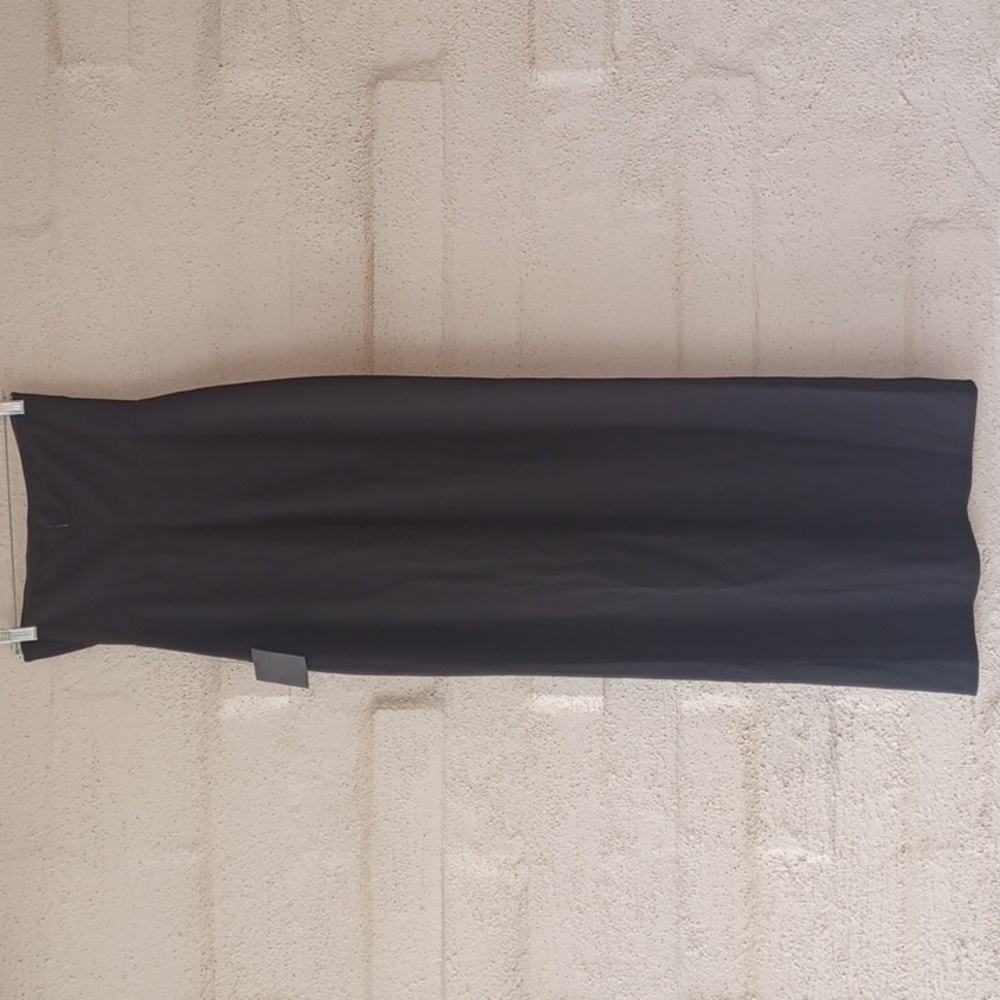 Lulus After Hours Black Strapless Ruffled Maxi Dress Thigh High Side Slit, New - Picture 9 of 16